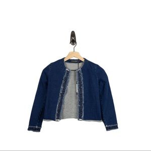 European Culture Girls' Open Front Cardigan w/ Tags, Blue, Size: 10